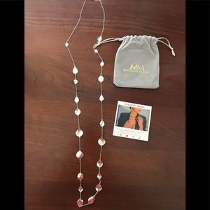 Silver long necklace by Melinda Maria